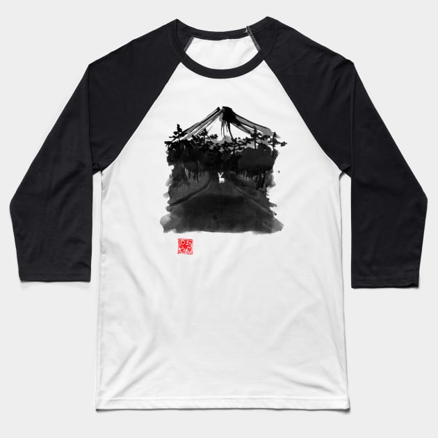 deer in the middle of the street Baseball T-Shirt by pechane